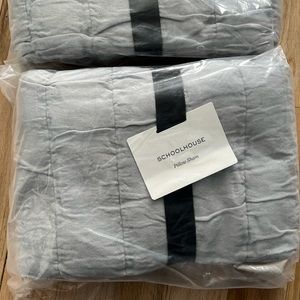 Schoolhouse Channeled Cotton Standard Pillow Sham Gray